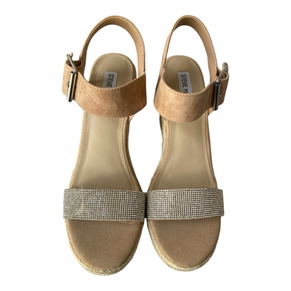 Steve Madden Maya-R Rhinestone Wedge Sandals - Picture 2 of 6